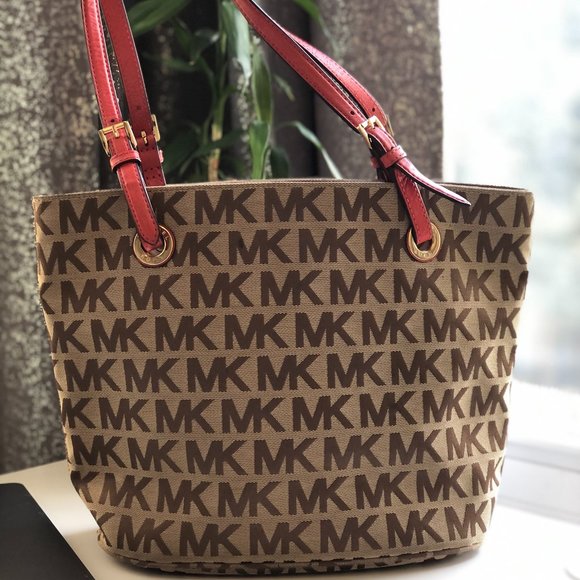 MICHAEL KORS, SIGNATURE LOGO TOTE HANDBAG - Picture 1 of 6